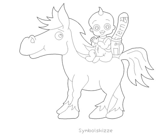 Figur "Pferd mit Baby"